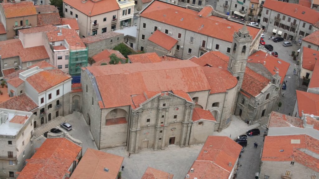 immagine aerea del rione San Pietro, a Tempio Pausania