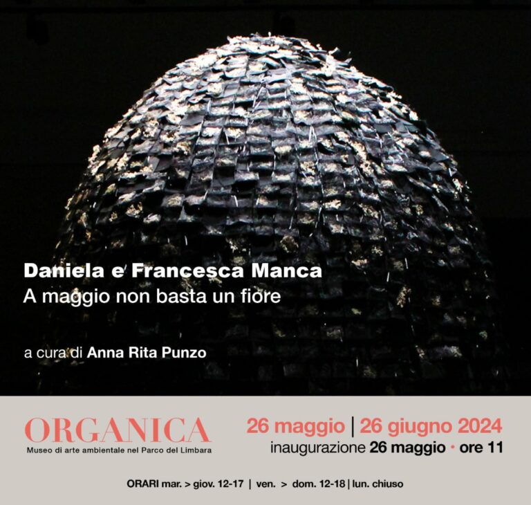 locandina della mostra di Daniela e Francesca Manca, A maggio non basta un fiore